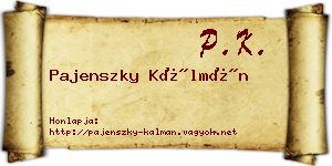 Pajenszky Kálmán névjegykártya